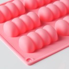 Форма для выпечки Доляна «Сладости. Бабл», силикон, 12 ячеек, 28×16×2 см, цвет розовый - фото 4341192