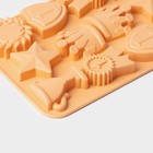 Форма для шоколада Доляна «Чемпион», силикон, 12 ячеек, 24×16×2 см, персиковая - Фото 4