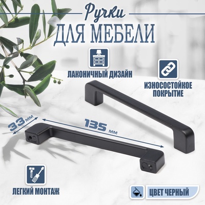 Ручка-скоба CAPPIO FREEDOM RSC005, м/о 128 мм, цвет черный