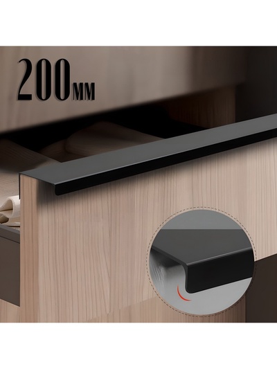 Ручка CAPPIO RT001BL, L=200 мм, м/о 160 мм, цвет черный