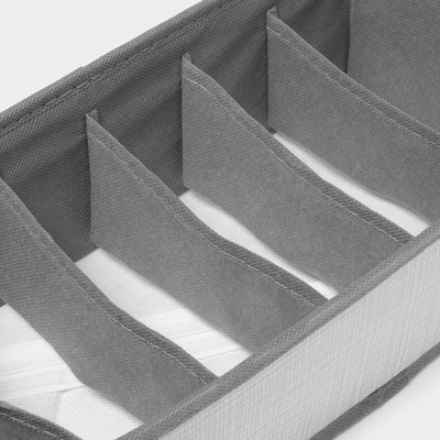 Органайзер для хранения белья «Нить», 6 ячеек, 32.5×15.5×10 см, серый