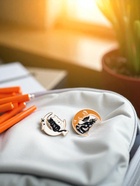 Набор значков (2 шт.) «Коты на Луне», цветной в золоте - Фото 5