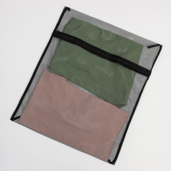 Мешок для стирки Доляна, крупная сетка, 50×60 см, цвет чёрный