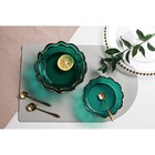 Салатник«Цветочный», 500 мл, 15×5 см, фигурный, стекло, зелёный - Фото 4