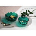 Салатник«Цветочный», 500 мл, 15×5 см, фигурный, стекло, зелёный - Фото 5