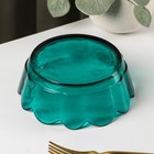 Салатник«Цветочный», 500 мл, 15×5 см, фигурный, стекло, зелёный - Фото 3