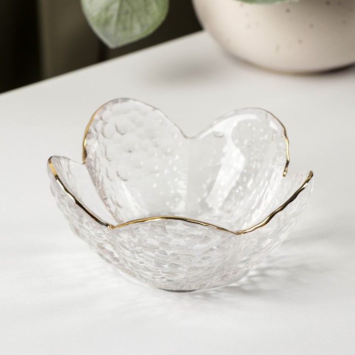 Салатник «Цветок», 60 мл, 9×4 см, стекло, прозрачный - Фото 1