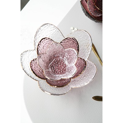 Салатник «Цветок», 60 мл, 9×4 см, стекло, прозрачный