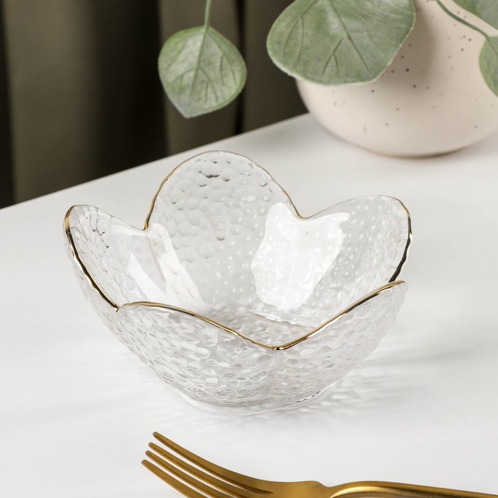 Салатник фигурный «Цветок», 150 мл, 12×5 см, стекло - Фото 1