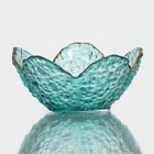 Салатник стеклянный фигурный «Цветок», 150 мл, d=12 см, цвет изумрудный - фото 4647891