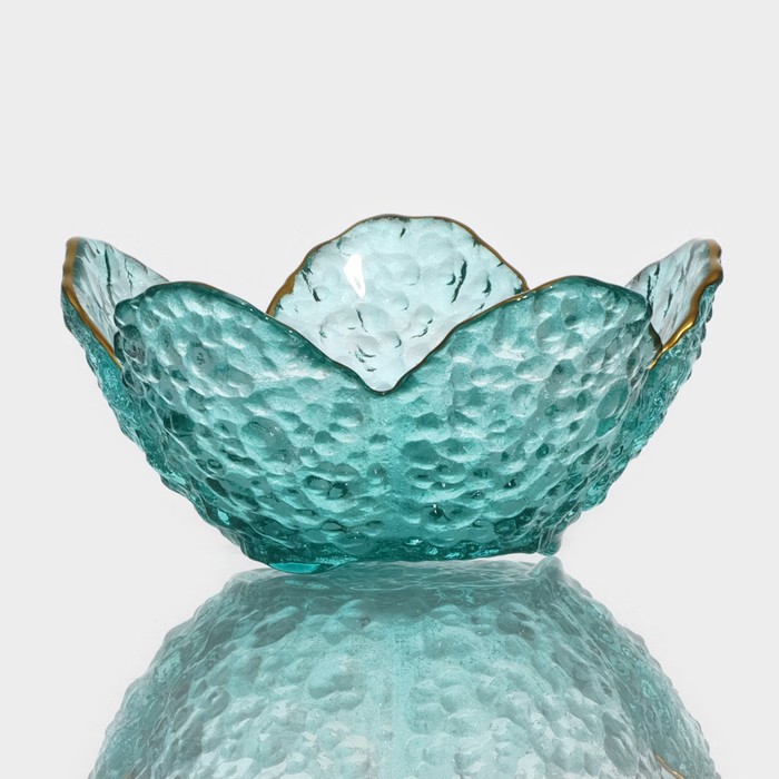 Салатник стеклянный фигурный «Цветок», 150 мл, 12×5 см - фото 1908812561