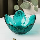 Салатник «Цветок», 280 мл, 16×7.7 см, фигурный, стекло, зелёный - Фото 1