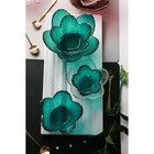 Салатник «Цветок», 280 мл, 16×7.7 см, фигурный, стекло, зелёный - Фото 5