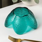 Салатник «Цветок», 280 мл, 16×7.7 см, фигурный, стекло, зелёный - Фото 3