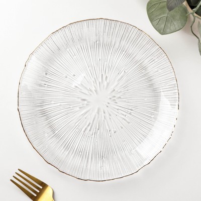 Тарелка «Фейерверк», d=21 см, стекло, прозрачная