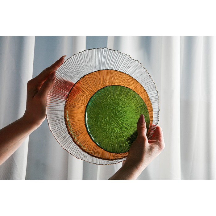 Тарелка стеклянная подстановочная «Фейверк», d=27 см, цвет прозрачный - фото 1908812624