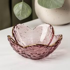 Миска стеклянная фигурная «Цветок», 60 мл, 9×4 см, цвет розовый - фото 1037145
