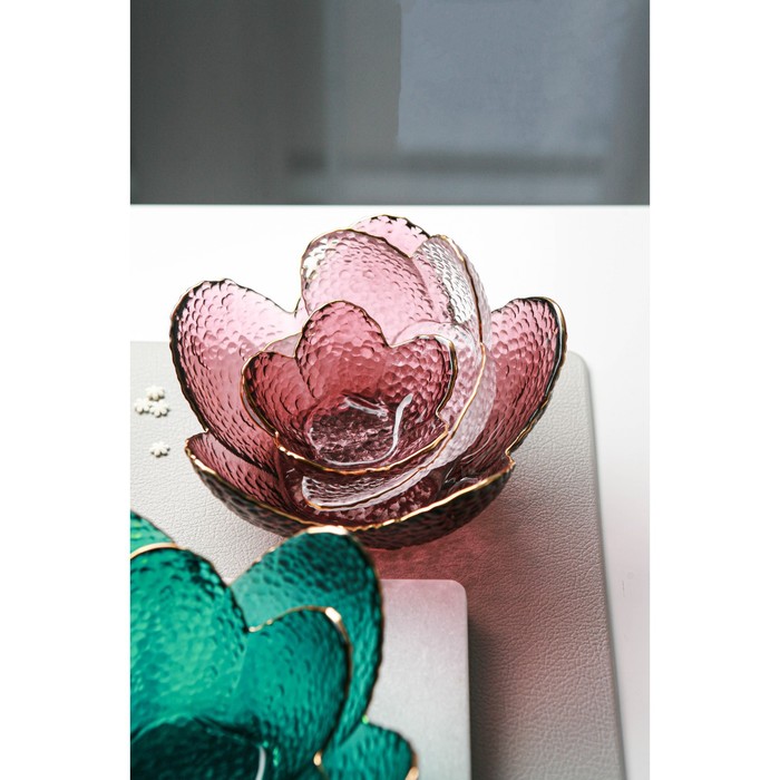 Миска стеклянная фигурная «Цветок», 60 мл, 9×4 см - фото 1907351910