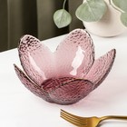 Салатник стеклянный фигурный «Цветок», 280 мл, d=16 см, цвет розовый - фото 1037150