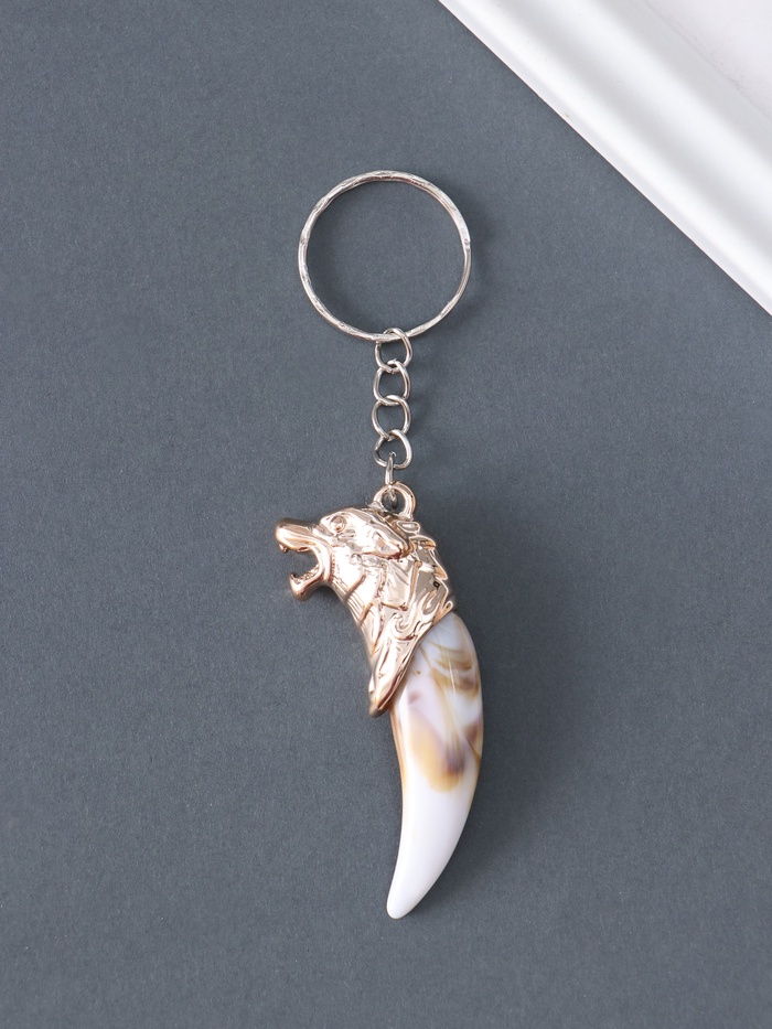 Брелок для ключей на кольце «Клык с волком», пластик, 5.7×1.3×2.3 см - Фото 1