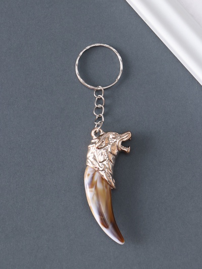 Брелок для ключей на кольце «Клык с волком», пластик, 5.7×1.3×2.3 см