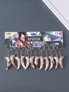 Брелок пластик "Клык с волком" 5,7х1,3х2,3 см (комплект 12 шт) - фото 25587078