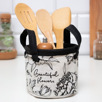 Корзинка текстильная «Этель. Цветы», 12×14 см