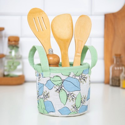 Корзинка текстильная «Этель. Листья», 12×14 см