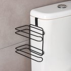 Держатель для туалетной бумаги Доляна, двойной, 17×11×19,5 см, цвет чёрный - Фото 2