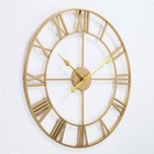 Часы настенные, серия: Лофт, плавный ход, d-60 см, золото - Фото 3