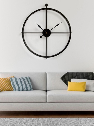 Часы настенные, серия: Лофт, дискретный ход, d-60 см, чёрные