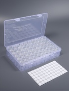 Органайзер для хранения мелочей, 60 баночек, в контейнере, 28×17×5.5 см, прозрачный - Фото 3