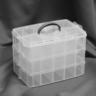 Органайзер для хранения мелочей, 10 ячеек, 24.5×16.5×18 см, с ручкой, прозрачный - Фото 2