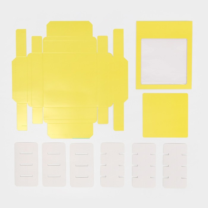 Коробка под 16 конфет с ячейками «Жёлтая» 17,7 х 17,7 х 3,8 см 7434744