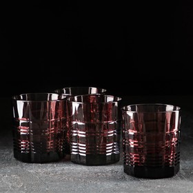 Набор низких стеклянных стаканов Dallas, 300 мл, 4 шт, цвет лилак