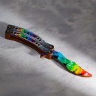 Сувенир деревянный "Нож Бабочка" радужный - фото 1433809