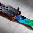 Сувенир деревянный «Нож Бабочка» радужный - фото 3744663