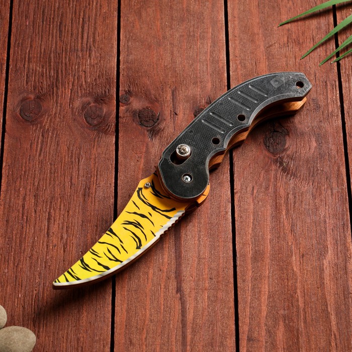 Сувенир деревянный "Ножик автоматический раскладной" тигровый - Фото 1