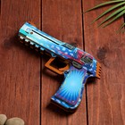 Сувенир деревянный "Пистолет-резинкострел" голубой - Фото 3