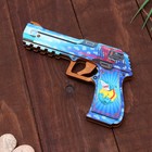 Сувенир деревянный "Пистолет-резинкострел" голубой - Фото 5