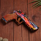 Сувенир деревянный "Пистолет-резинкострел" разноцветный - Фото 2