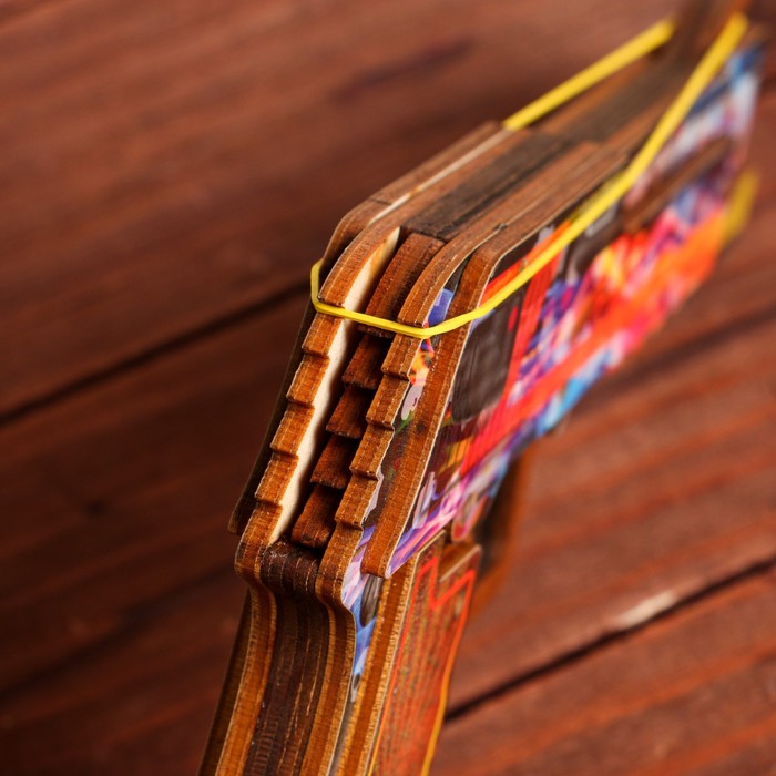 Сувенир деревянный "Пистолет-резинкострел" разноцветный - фото 1908812826