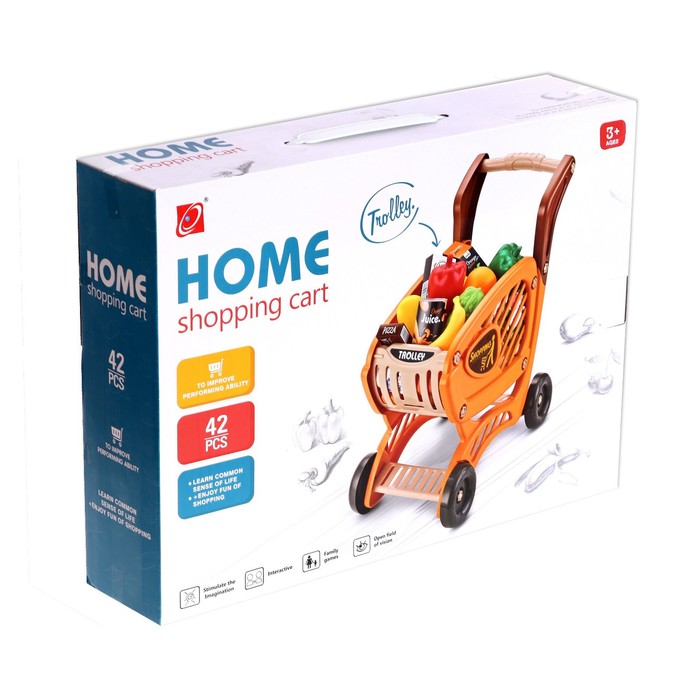 Продуктовая тележка «Шопинг карт» с продуктами, 42 предмета 52376