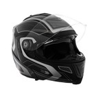 Шлем модуляр, графика, черно-серый, размер L, FF839 - фото 2087954