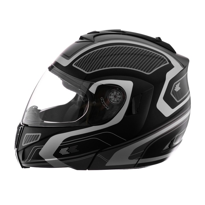 Шлем модуляр, графика, черно-серый, размер L, FF839 - фото 1908813057