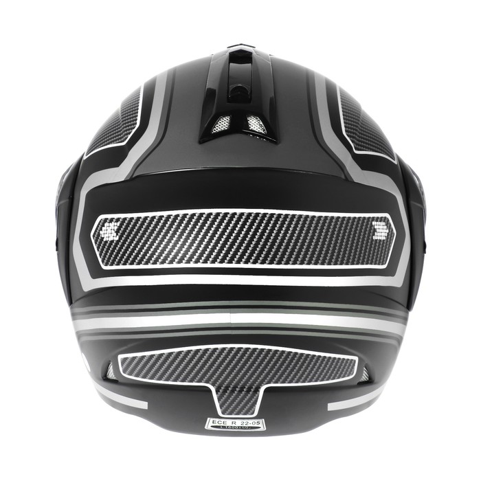 Шлем модуляр, графика, черно-серый, размер L, FF839 - фото 1908813059