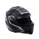 Шлем модуляр, графика, черно-синий, размер M, FF839 - фото 2087967