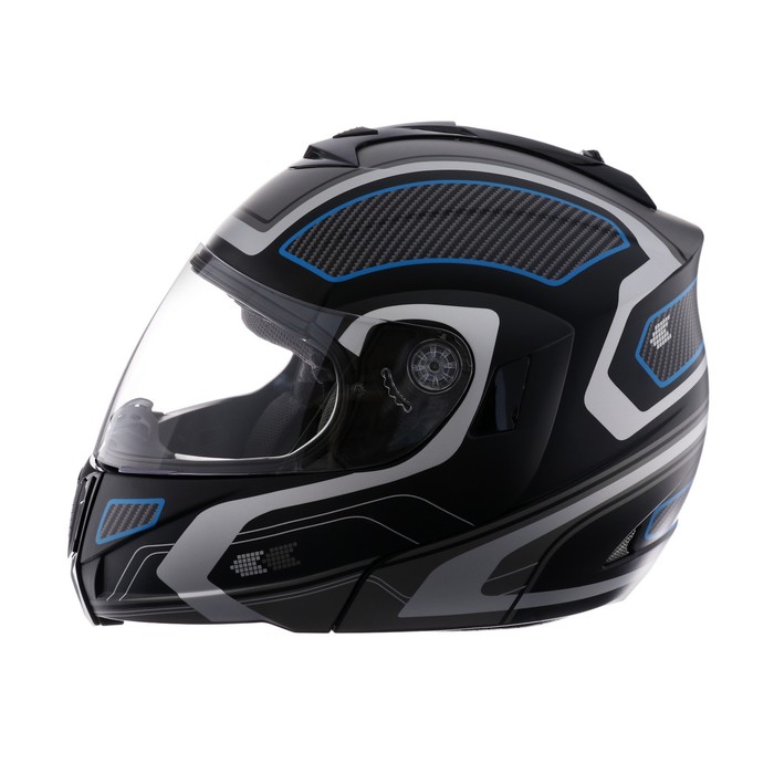 Шлем модуляр, графика, черно-синий, размер M, FF839 - фото 1908813071