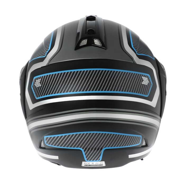 Шлем модуляр, графика, черно-синий, размер M, FF839 - фото 1908813072