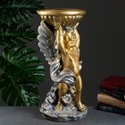 Фигурное кашпо "Ангел с чашей" бронза / серебро 0,6 л / 24х50х24см - фото 317843966